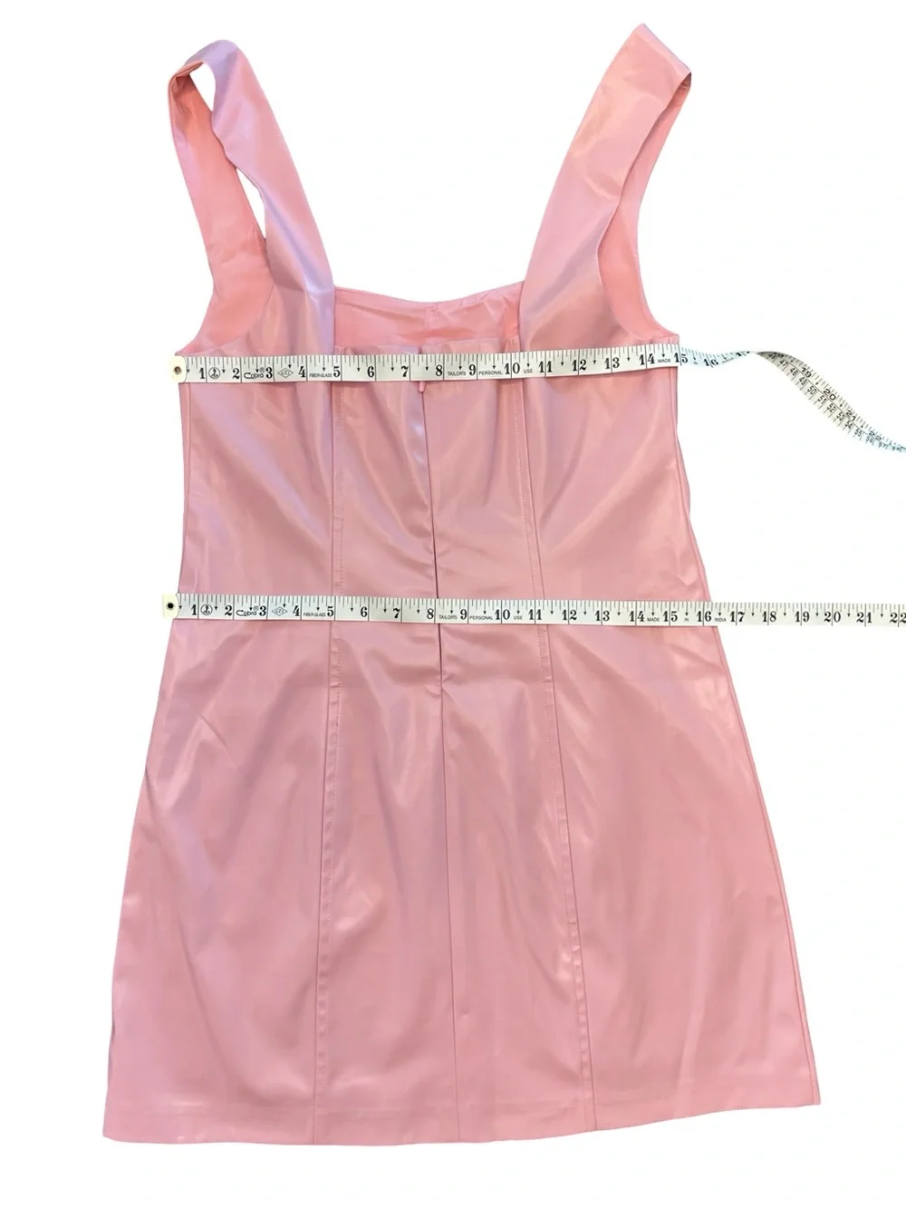 Show me your Mumu pink Barbiecore vegan leather Y2K 90s mini dress NWT MD - Picture 8 of 10